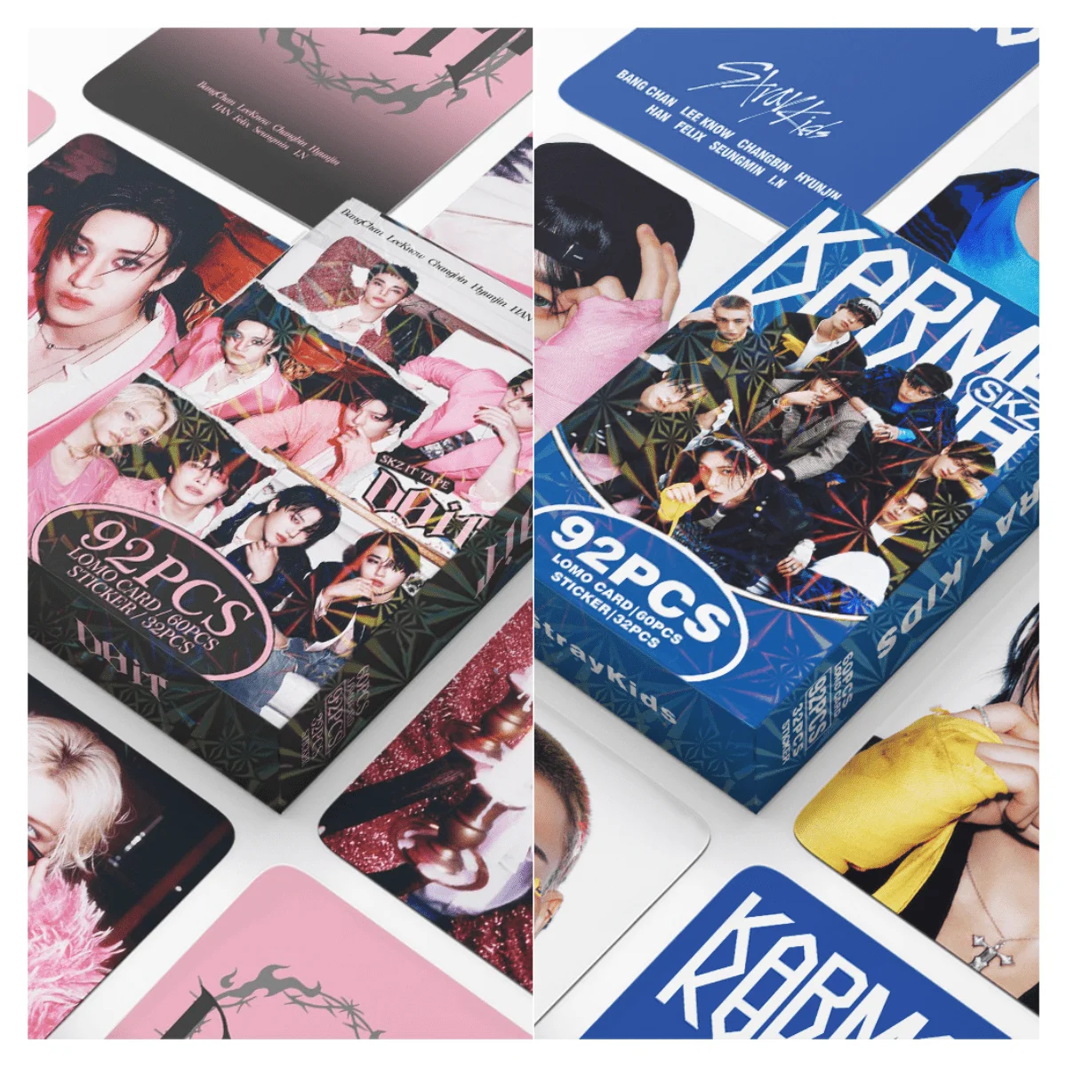 K-Pop 92 Stück (60 Lomokarten + 32 Aufkleber) Exquisite kleine Karten, hochauflösende Fotokarten, Sammelkarten, Fan-Merchandise, kleine Geschenke, Halloween, Weihnachtsgeschenke Image