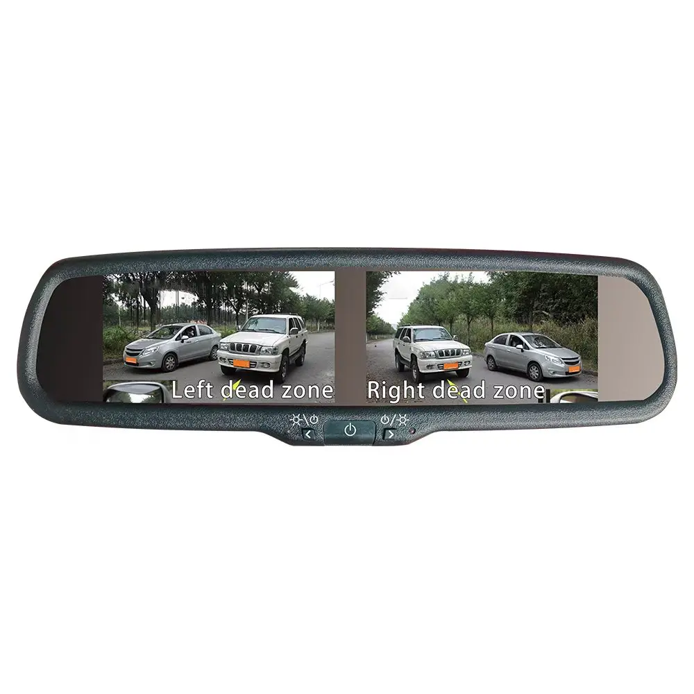 4,3-Zoll-LCD-Rückspiegelbildschirm, Dual-Screen-Anzeige, unterstützt 4 Signaleingänge, siehe Details für die Halterungsanwendung. Image