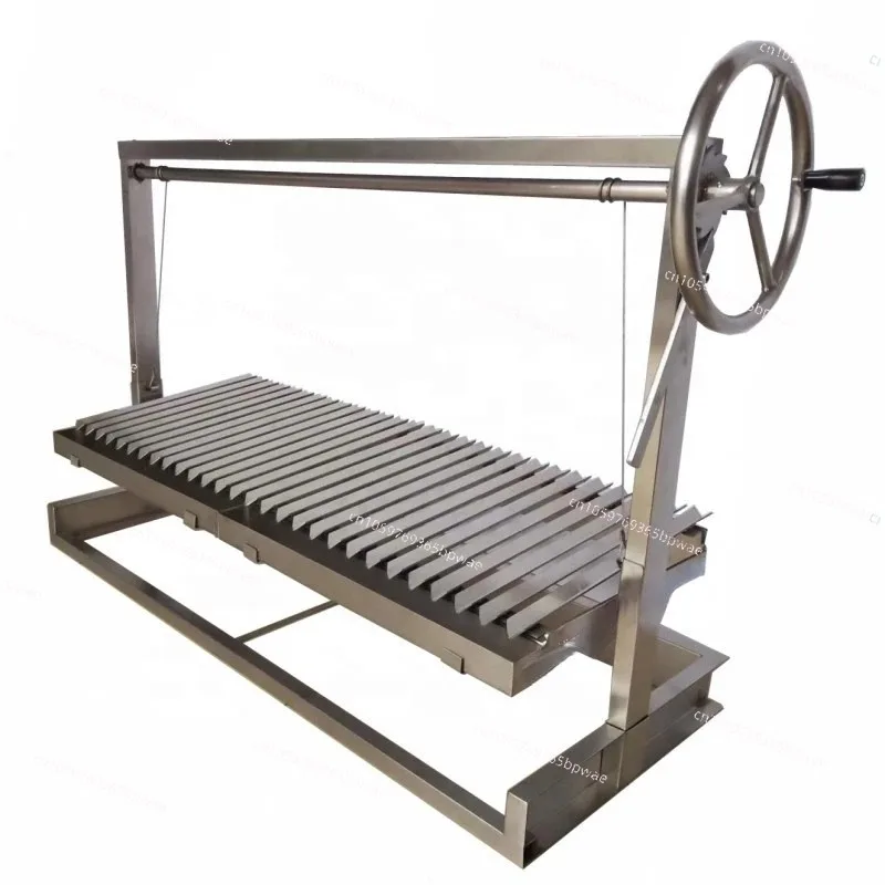 Eingebauter Grill aus Ziegelsteinen DIY Kochgrill Argentinischer Barbecue V-Grill mit Verstellbarer Höhe Image