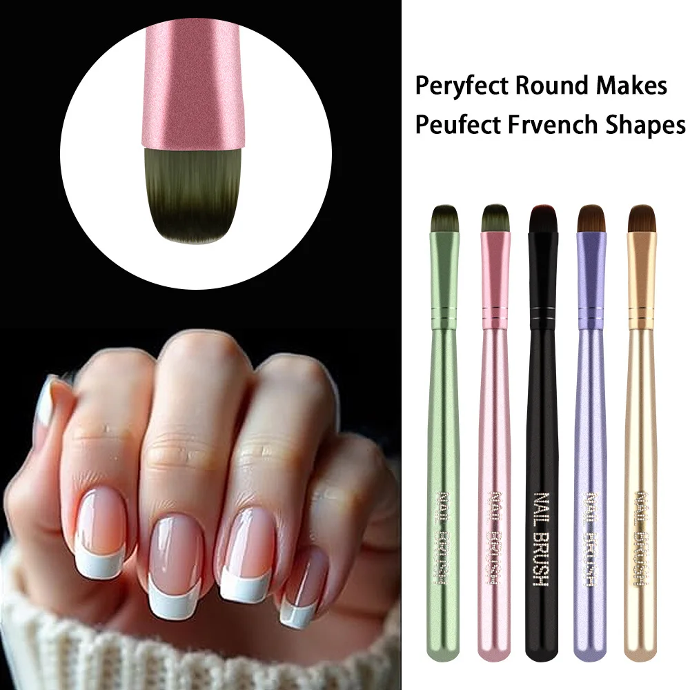 1 Stück Französischer Halbrund-Nagelkunststift für Phototherapie, Acryl-UV-Gel-Verlängerung, Beschichtungs- und Malstift, DIY-Maniküre-Werkzeug Image
