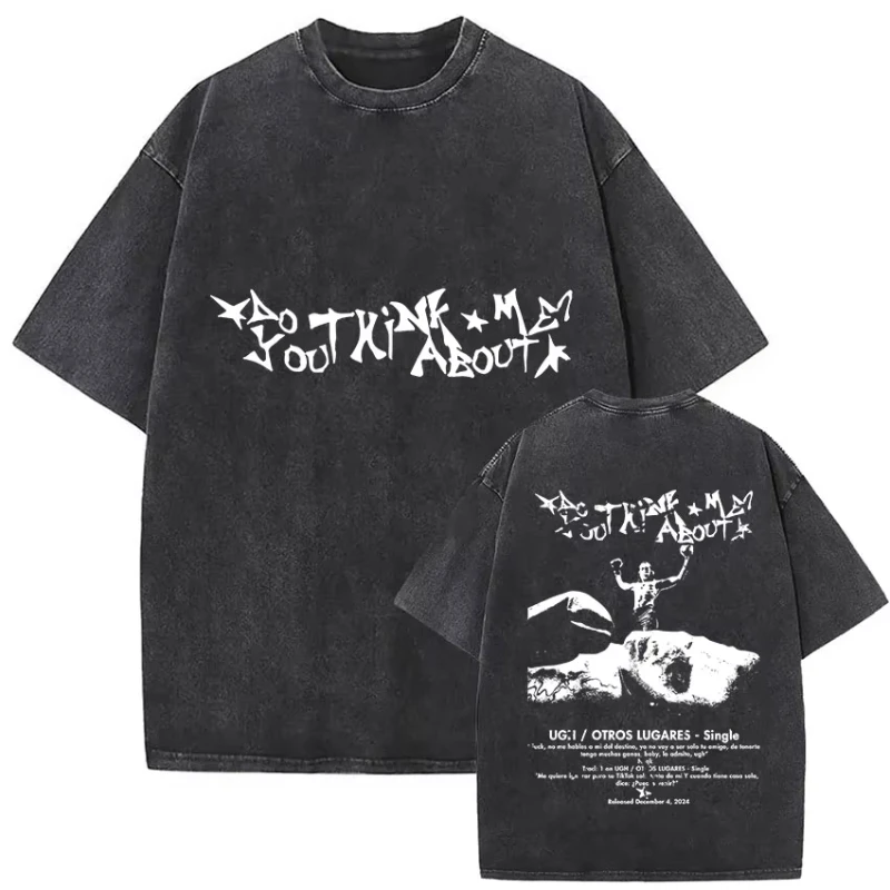 NSQK FLACO DONDE ESTAS Tour 2025 Vintage Washed T-Shirt für Herren und Damen Gothic Hip-Hop Musik Kurzarm-T-Shirt Fan-Geschenk Streetwear
