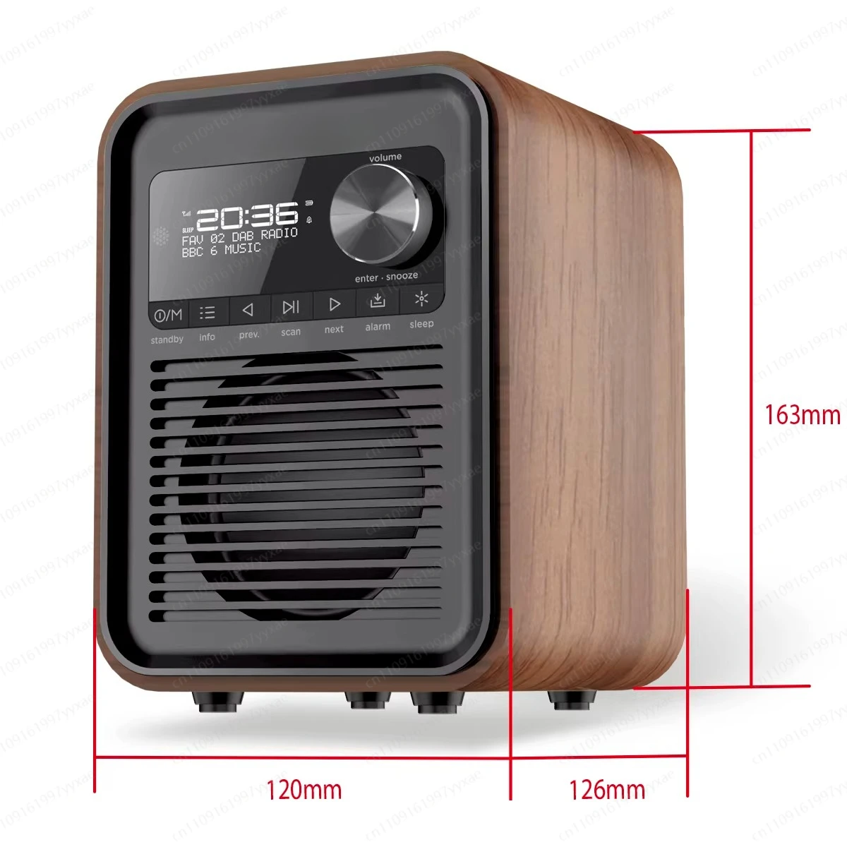 DAB+ FM-Radio, Bluetooth 5.0-Lautsprecher, multifunktionaler Wecker-Lautsprecher für Zuhause, Schlafzimmer, Wohnzimmer Image