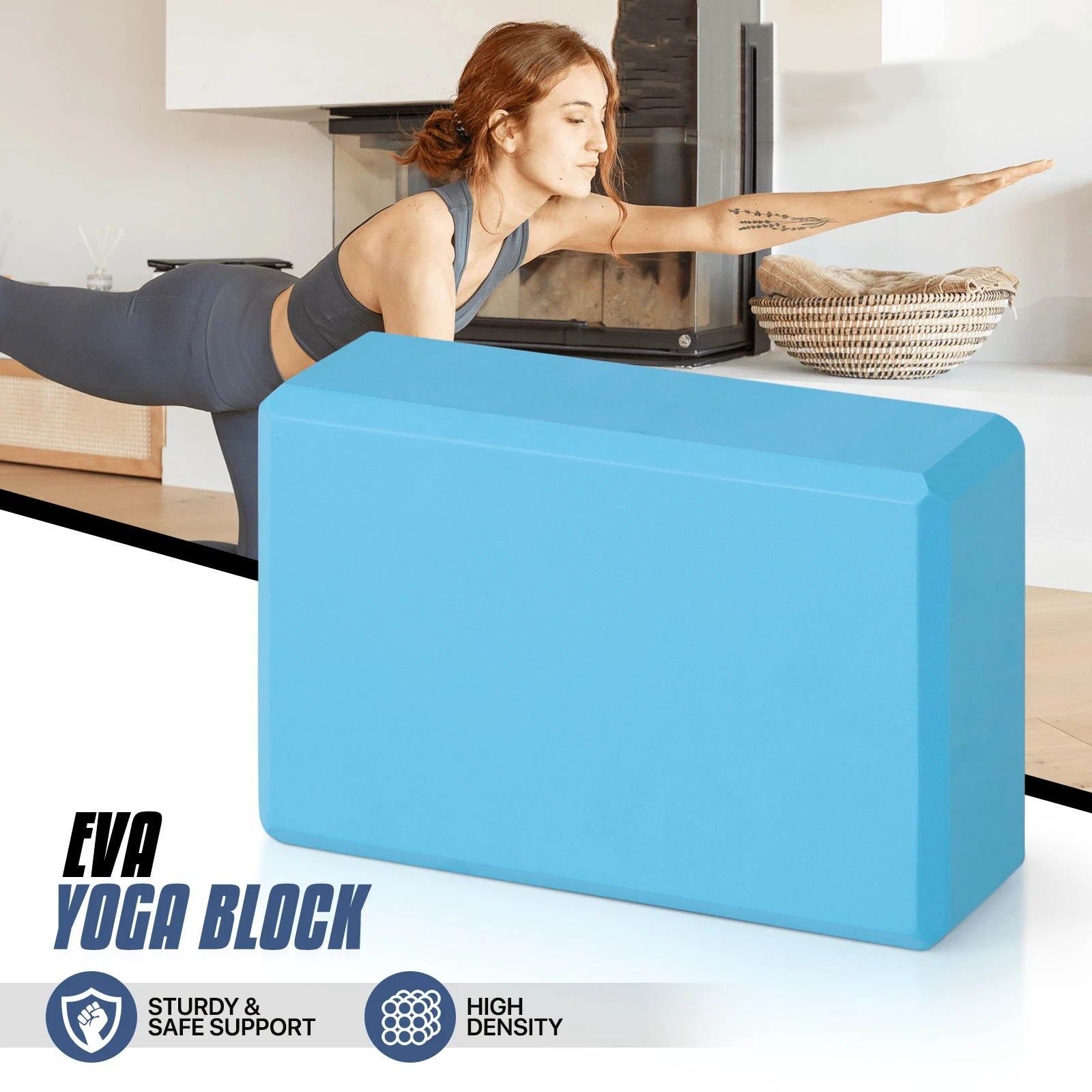 1 Stück EVA-Schaum Yoga-Block Requisiten Ziegel für Gymnastik Pilates Yoga Balance-Übungen Körperaufbau Fitness Sport Trainingsausrüstung für Zuhause