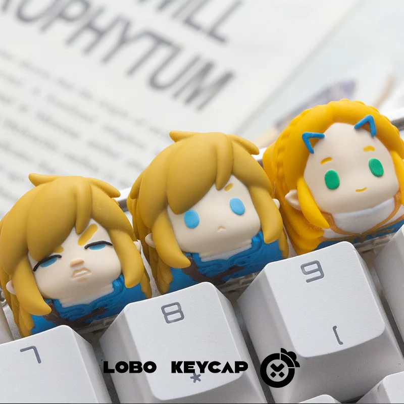 Lobo Keycap Link Cartoon-Harz-Tastenkappe, individuelle Harz-Tastenkappe, einzelne Esc-Taste für mechanische Tastatur, kreatives Modell, Überraschungsgeschenk für Gamer Image