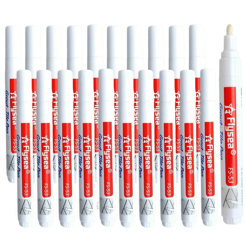 1/10/20 Stück Weiße Wasserdichte Fliesenmarker-Stifte, Fugenstift-Set, 11 Farben für Fliesen, Boden, Bad, Dekontamination und Fugenreparatur Image