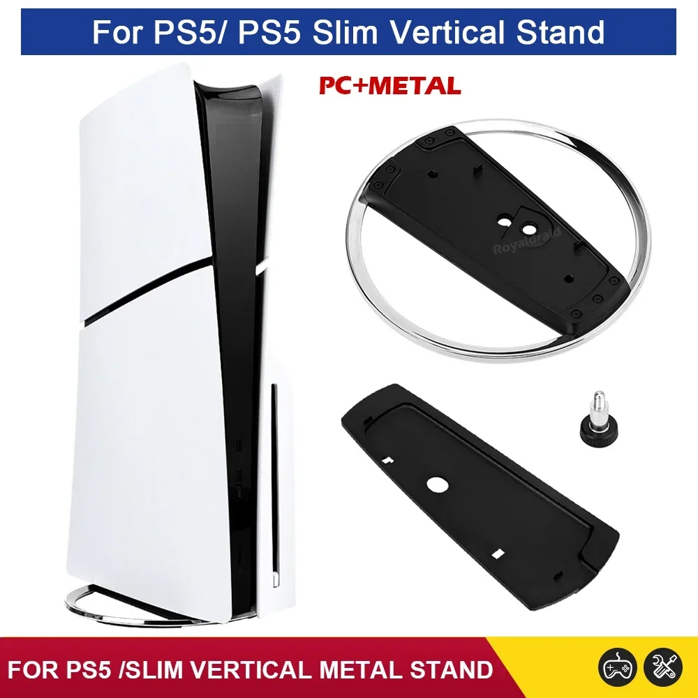 NEUER Vertikaler Ständer für PS5 und PS5 Slim Konsole 1:1 Metall-Basishalterung für PS5 Disc- und Digital Edition Gaming-Konsole Zubehör Image