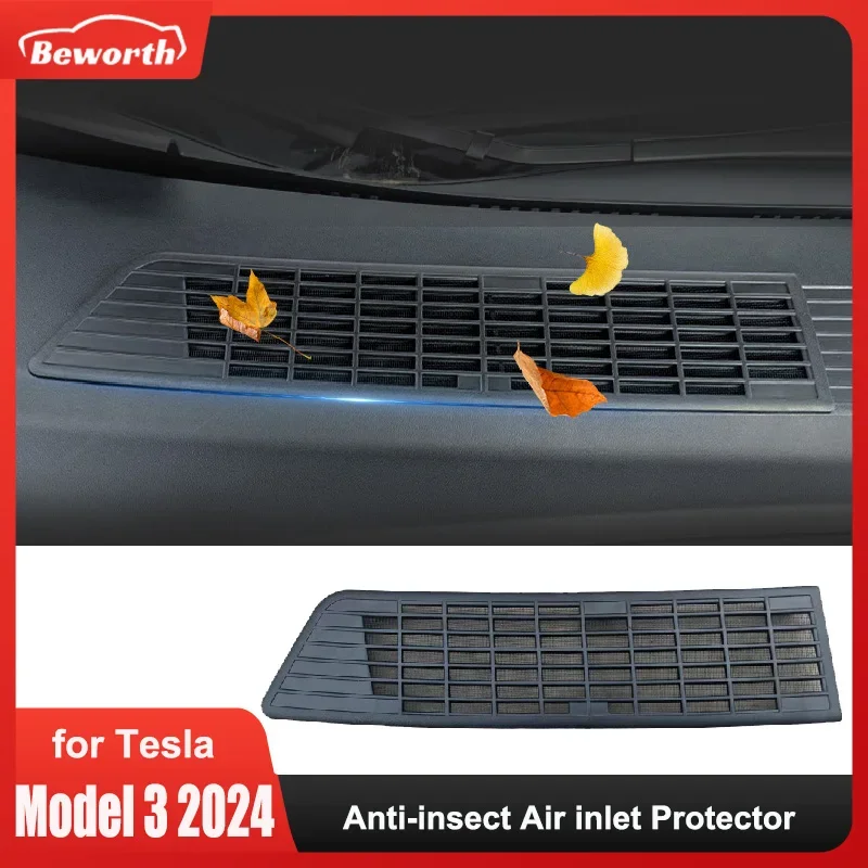 Für Tesla Modell 3 Highland 2024 Anti-Insekten-Lufteinlass schutz abdeckung Front Kofferraum Entlüftung Einlass gitter Filter netz insekten sicher Image