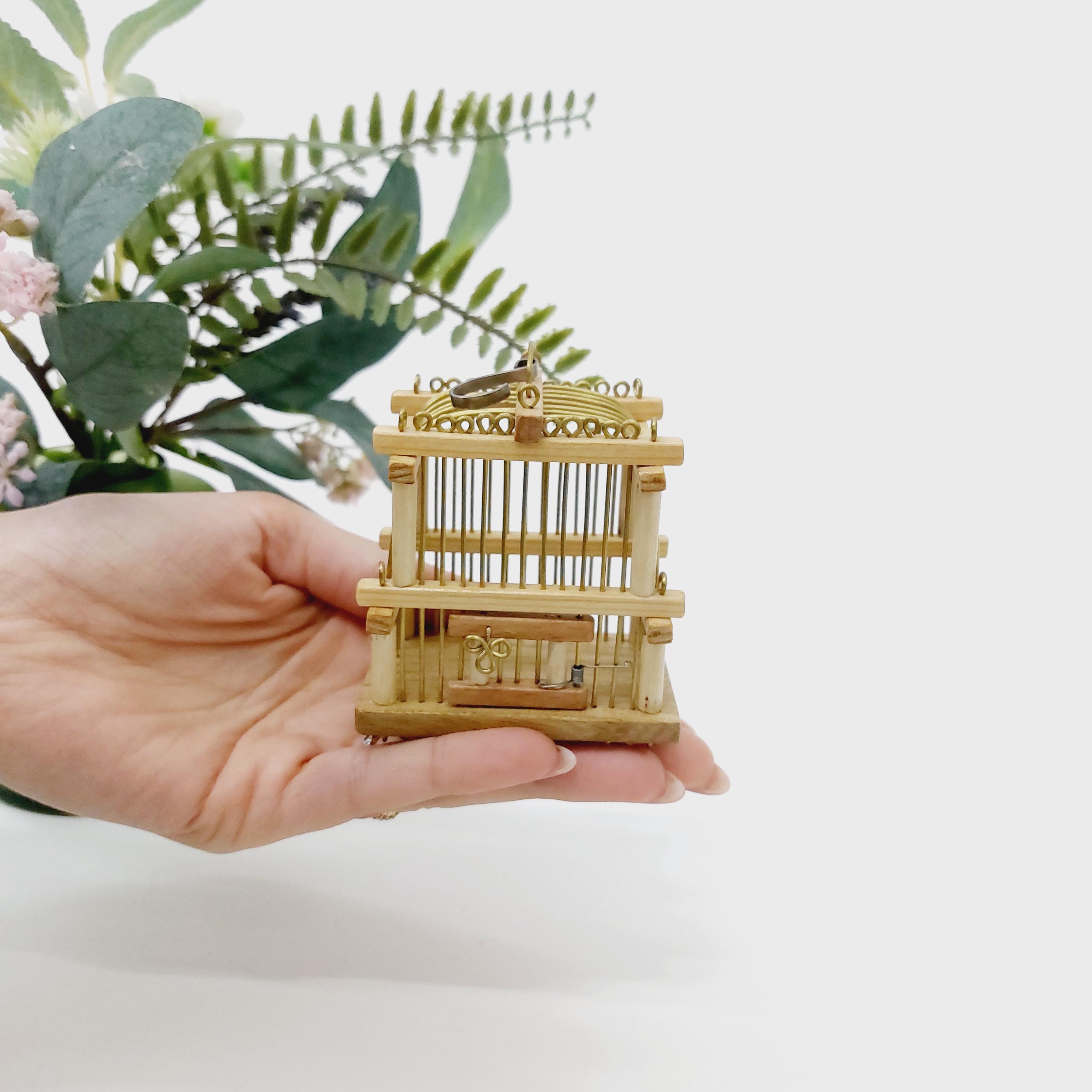 Mini gabbia decorativa / Gabbia per uccelli in legno / Mini casetta per uccelli / Ama il tuo uccello / Gabbia per uccelli in miniatura / Mini gabbia i