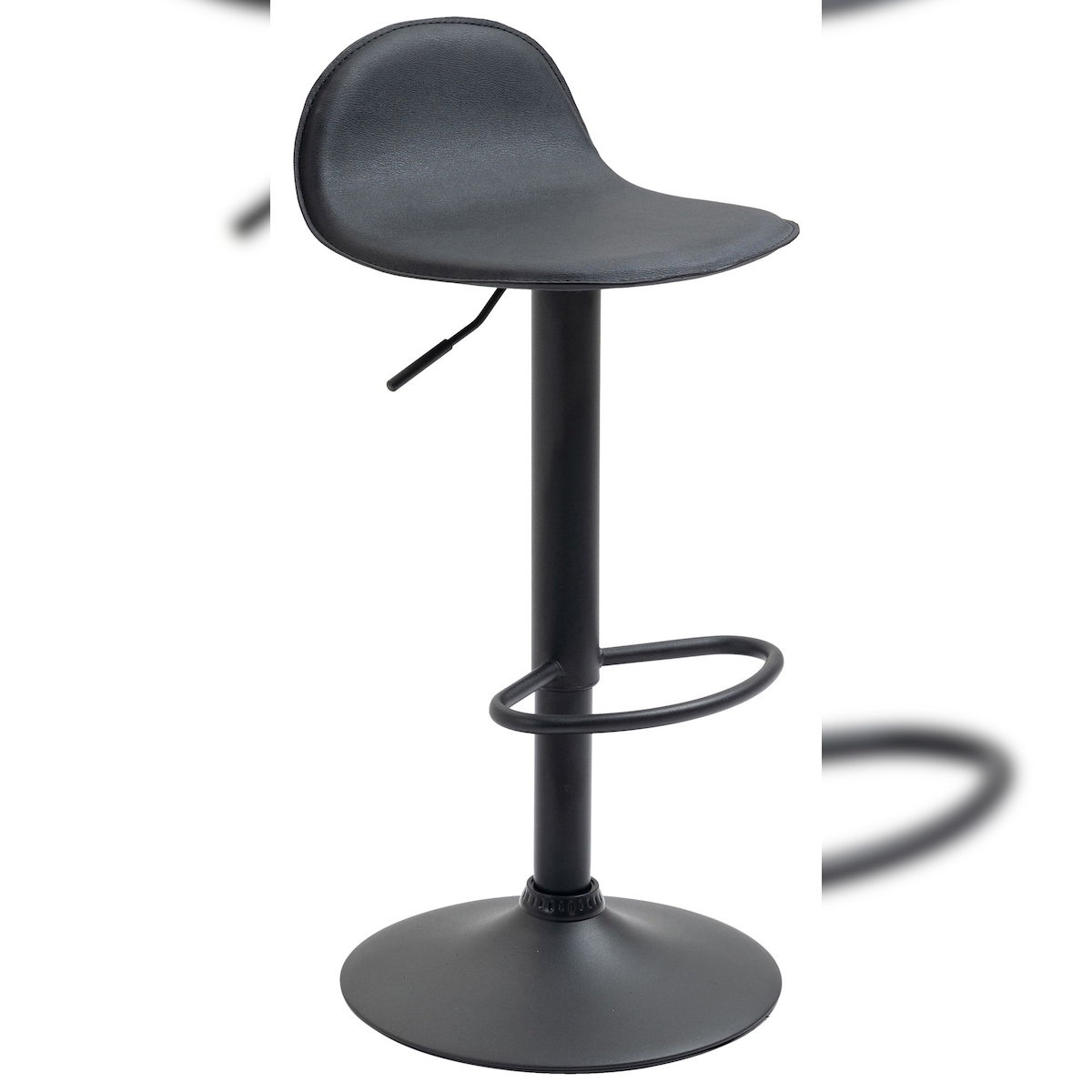 Décoshop26 - Barhocker x1 mit schwarzer PVC-Fußstütze und schwarzem Metallfuß in Trompetenform 10_0005071 Image
