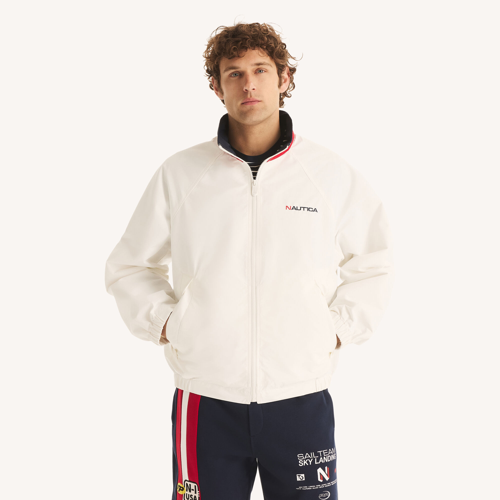 Nautica Men's Reissue Challenge Windbreaker Jacket 134 (Sail White), XS