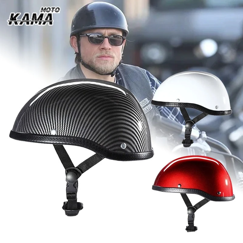 Neuer Sommer-Motorradhelm im Deutschen Stil Halbschalenhelm für H-arley Biker Pilot Unisex Motorradhelme Image
