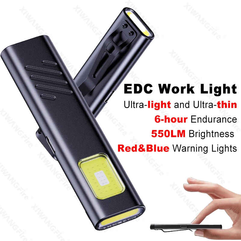 Mini-Schlüsselanhänger-Taschenlampe mit Magnet, wiederaufladbare Multifunktions-Taschenlampe, tragbare Clip-on-Taschenlampe, wasserdichtes Campinglicht Image