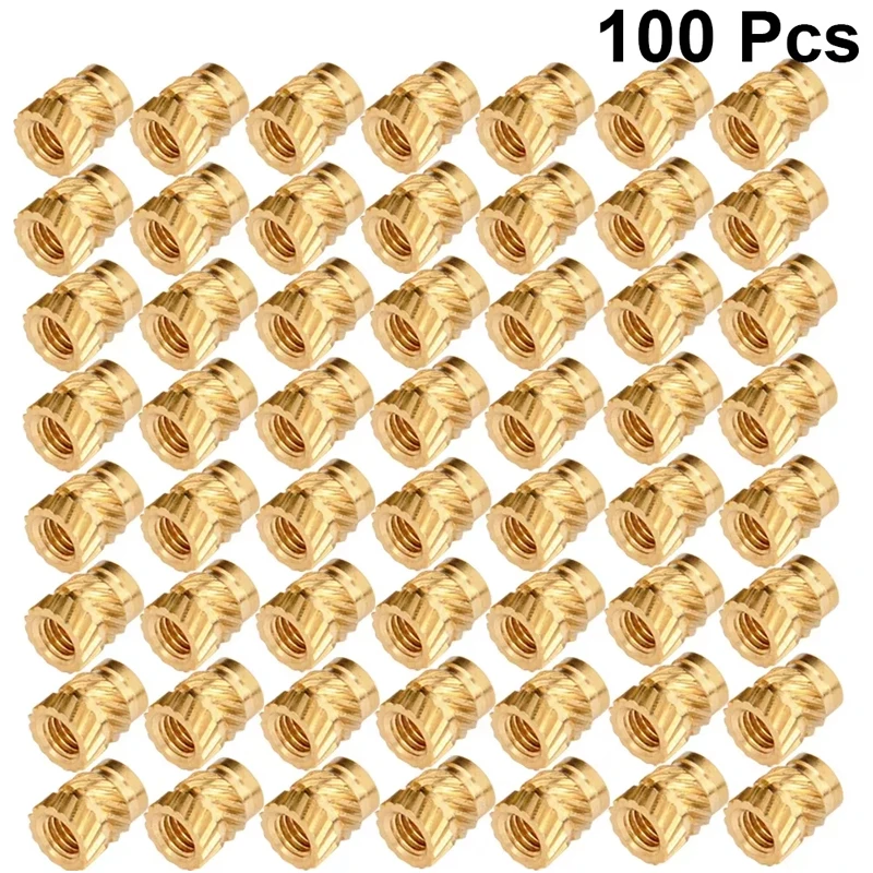 100 Stück M3 Gewindeeinsätze aus Messing mit Rändelung, Hitzebeständige Einpressmuttern für 3D-Drucker Image