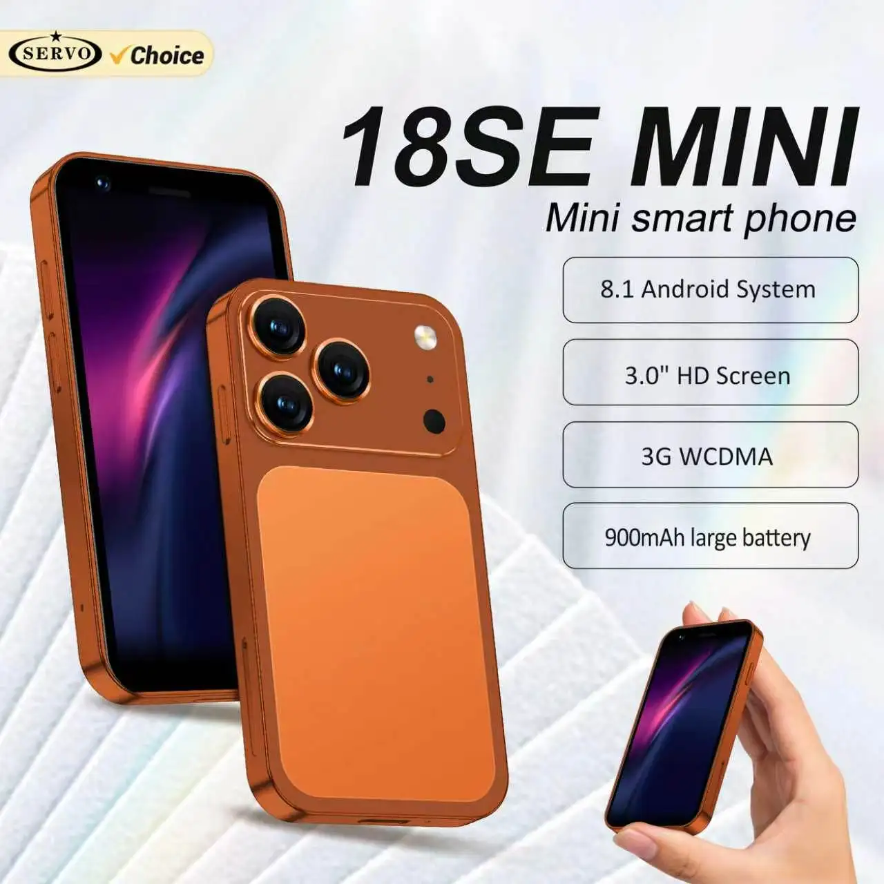 SERVO 18SE MINI Android Small Smartphone 3G WCDMA 2GB+16GB WhatsAPP Wi-Fi Hotspot GPS Face ID 3.0