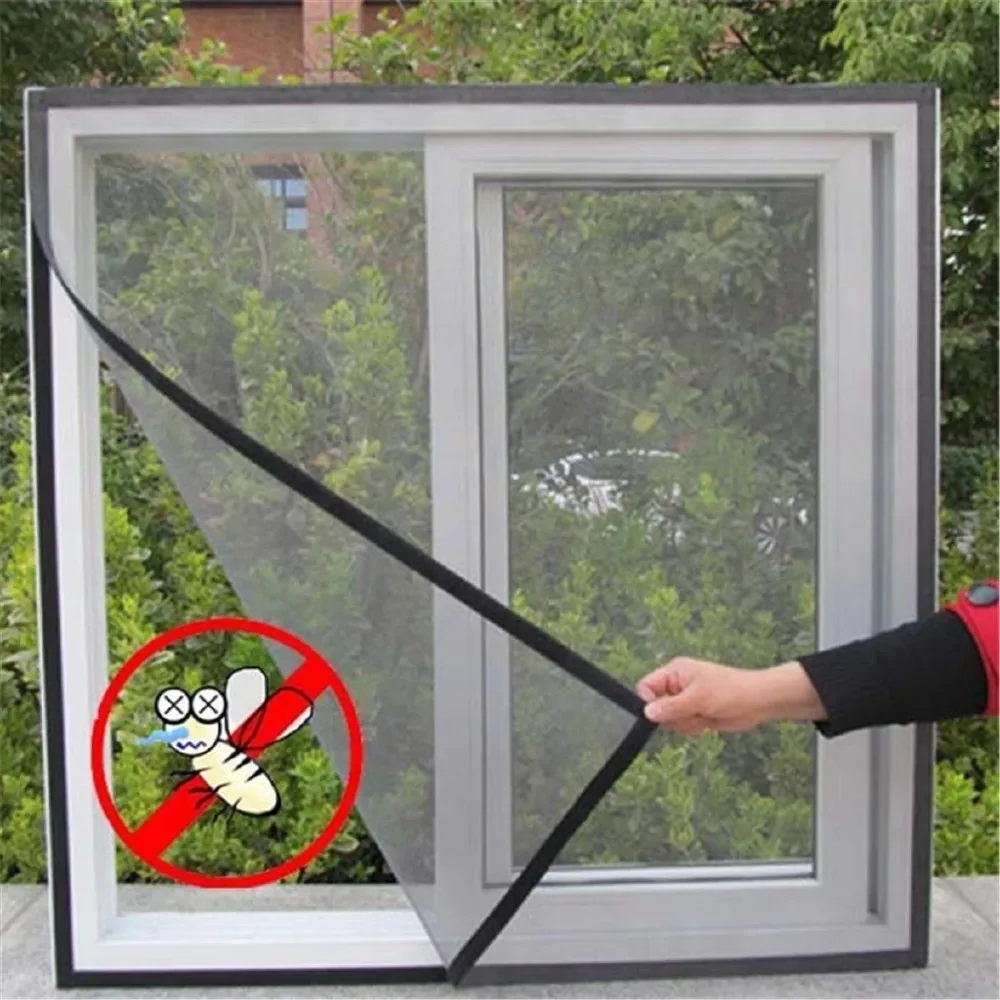 DIY Moskitonetz Selbstklebend Insektenschutz Fliegengitter Vorhänge Fensternetz Schutzgitter Heimtextilien Bett Garten Image