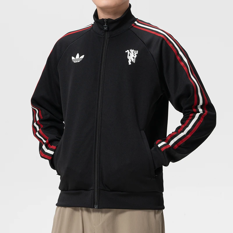 Adidas Herren-Sportbekleidung, Fußball-Trainingsjacke mit Stehkragen, modische Retro-Freizeit-Strickjacke Jz2230 Image