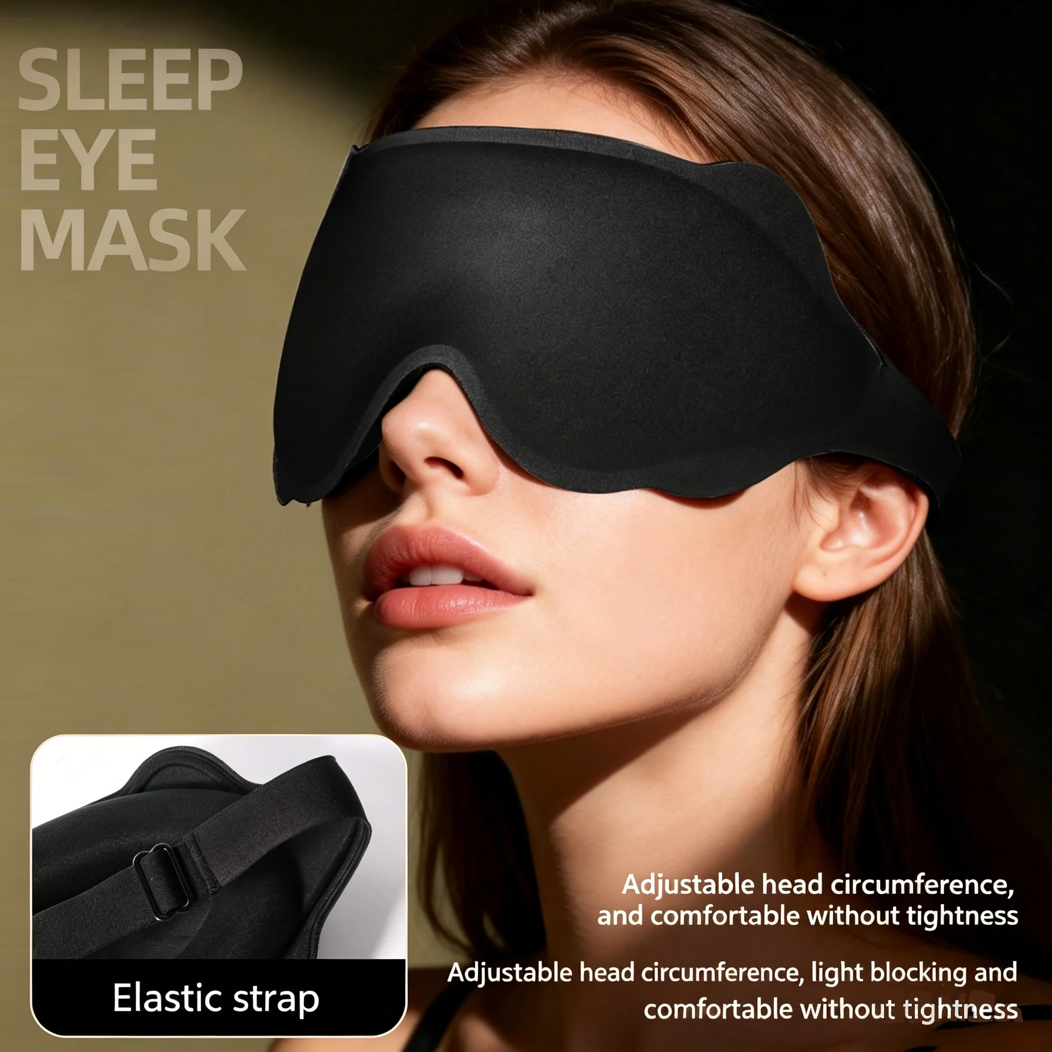 3D-Schlafmaske, Lichtblockierende Schlafmaske für die Augen, Weiche Schlafhilfe-Augenmaske für Reisen, Augenschutz, Atmungsaktive Schlafmaske für die Nacht Image
