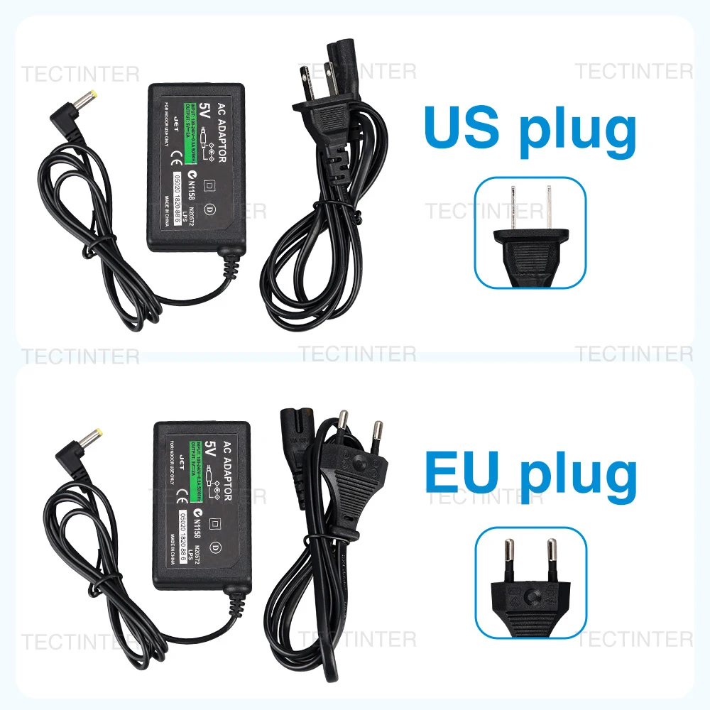AC-Adapter Wandladegerät für PSP-Serien-Konsolen Zubehör Stromversorgungskabel für Sony PlayStation PSP 1000 2000 3000 EU US Stecker Image