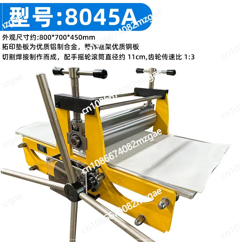 Vollständig offene Druckmaschine mit Handkurbel, Zwei-Wege-Rotation, verdickte Aluminiumlegierung, Gravur-Buchdruckmaschine Image