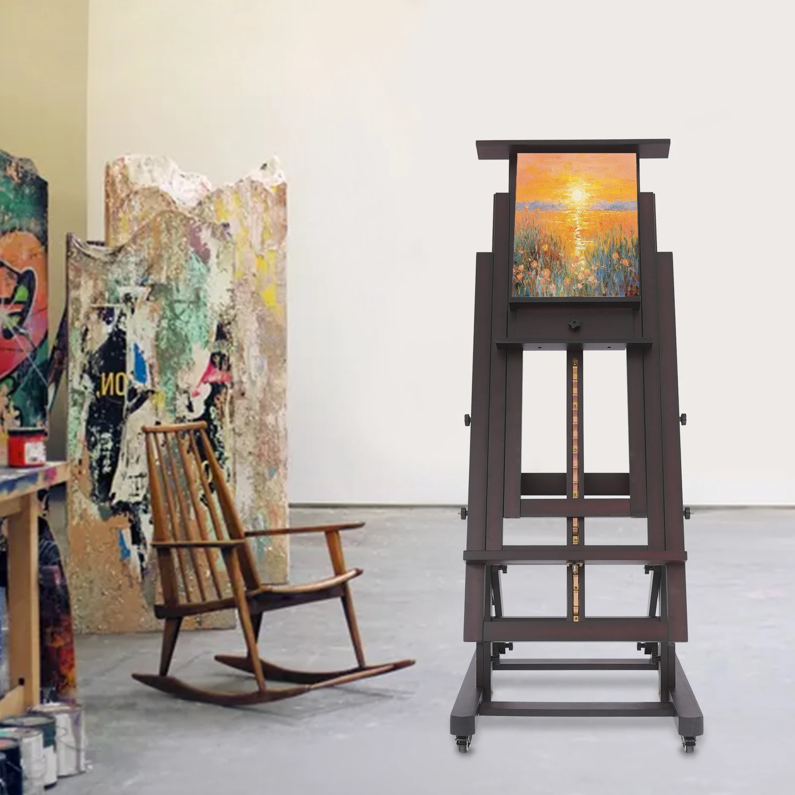 Staffelei für Kunststudenten, professionelle Künstlerstaffelei, Malstaffelei, geeignet für Zuhause, Kunstklassenzimmer und Studios. Image