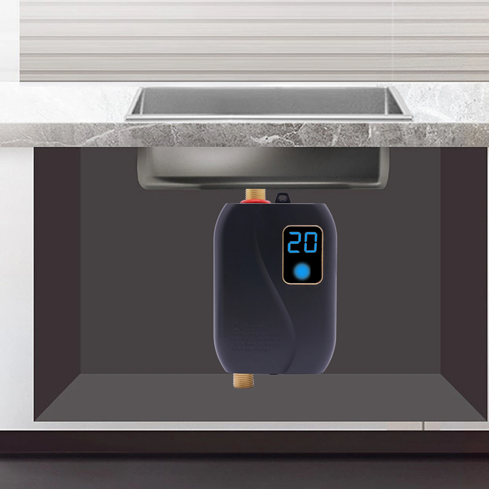 Elektrischer Durchlauferhitzer 3,5KW Elektrischer Sofort-Warmwasserbereiter Elektrischer Heißwasser-Duscherhitzer Tanklos für Bad und Küche 25-50 ° C