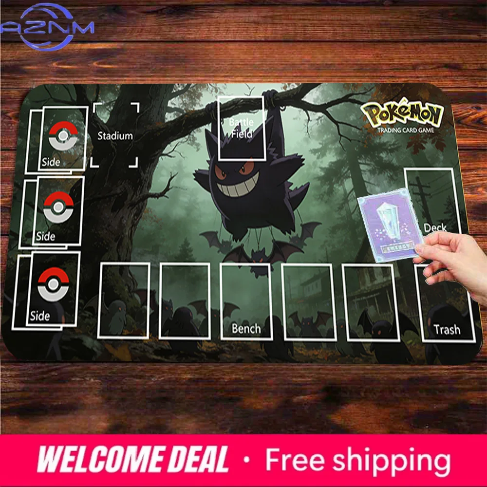 Gengar Hängende Baumschaukel Pokémon TCG Spielmatte mit Zonen, Rutschfeste Sammelkartenspiel-Matte Image
