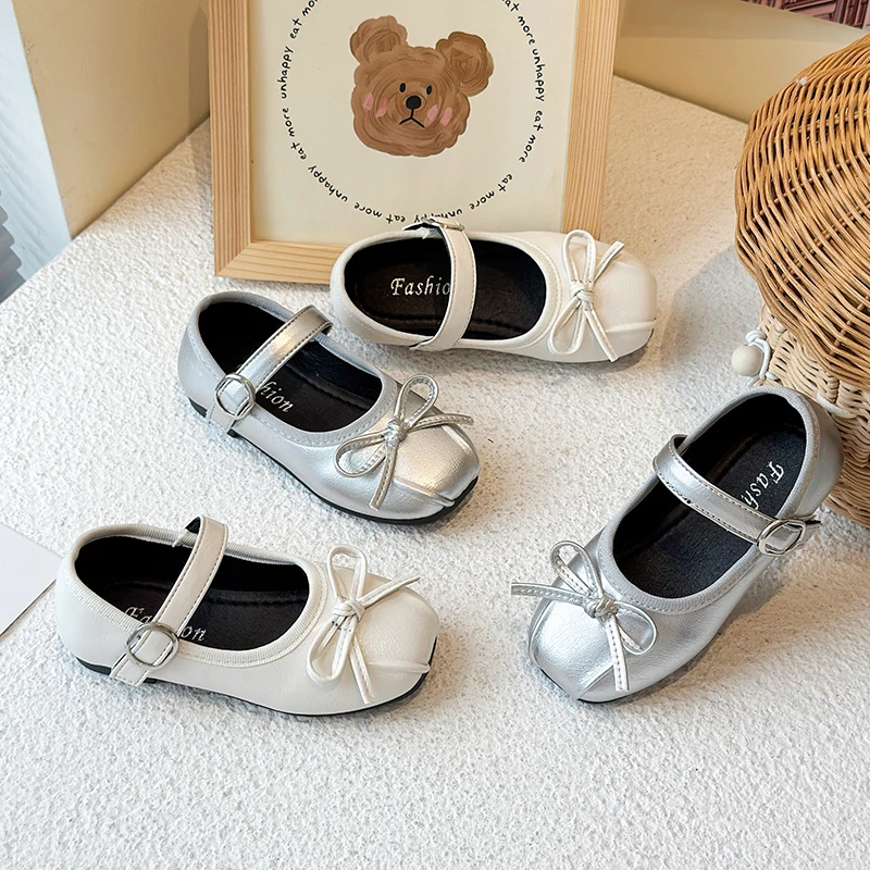 Frühlings-Mary-Jane-Schuhe für Kleinkinder, Weiß, mit verstellbarer Schnalle, rutschfester, weicher Sohle, für Alltag, Schule, Party, Hochzeit, Outdoor Image