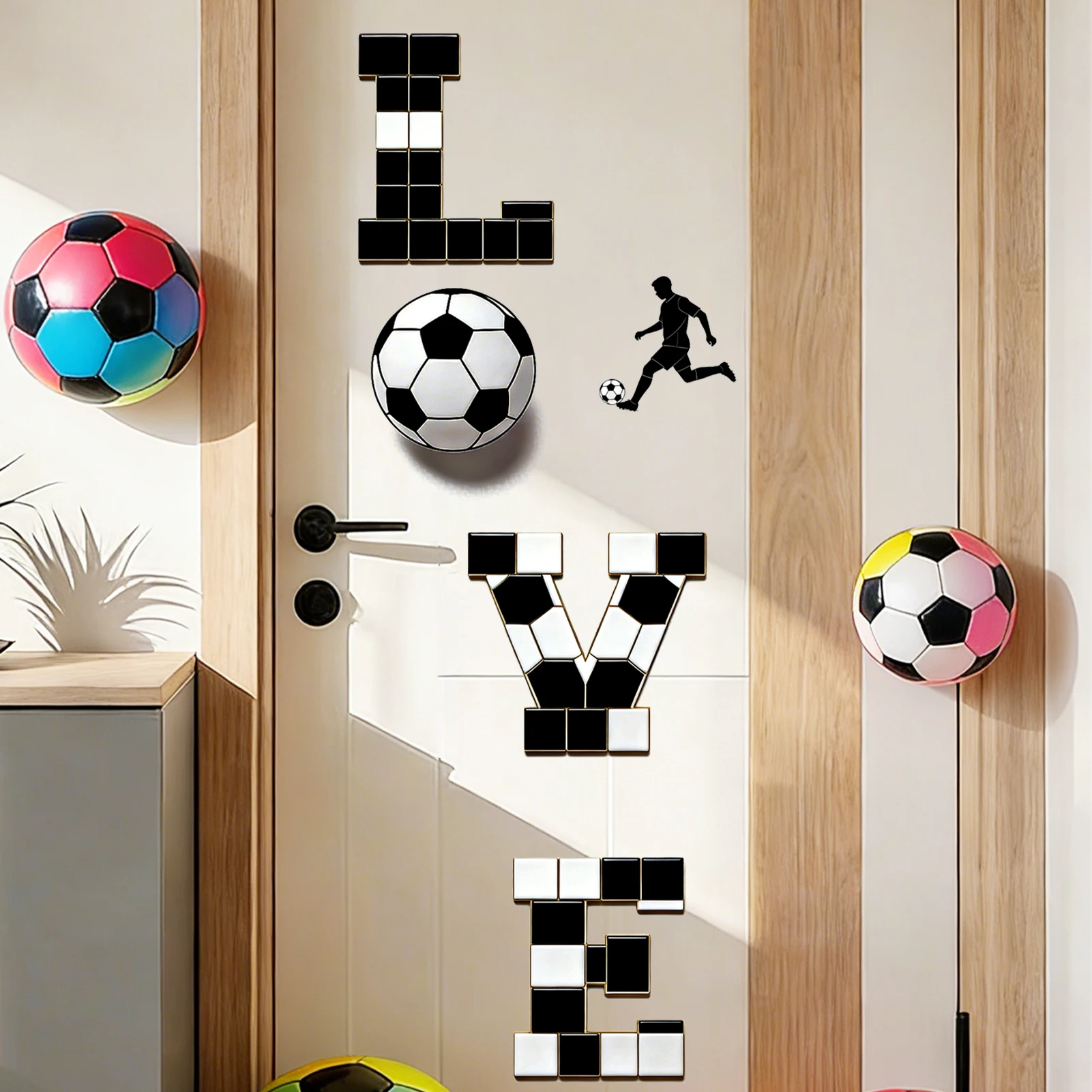 Fußball-Themen DIY-Wandaufkleber für die Heimdekoration, Asiatische Pokal-Atmosphäre Wandsticker, Geeignet zur Dekoration von Wohn- und Schlafzimmern