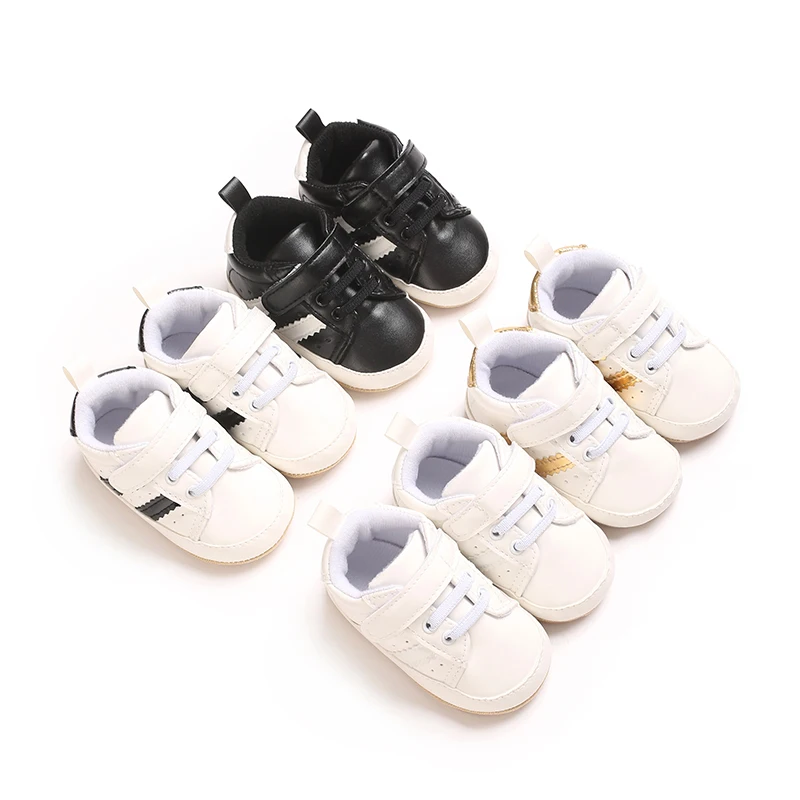 Babyschuhe für Männer und Frauen im Alter von 0-1 Jahren im Frühling und Herbst, PU-Leder, lässige Sportschuhe mit weicher Sohle, Babyschuhe zum Laufenlernen.
