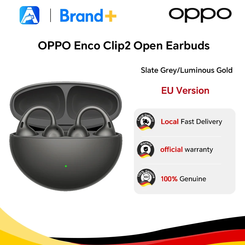 EU-Version OPPO Enco Clip2 True-Wireless-Kopfhörer, bis zu 55 dB Geräuschunterdrückung (ANC), zwei Treiber mit zwei DACs, Bluetooth 5.4, OnePlus