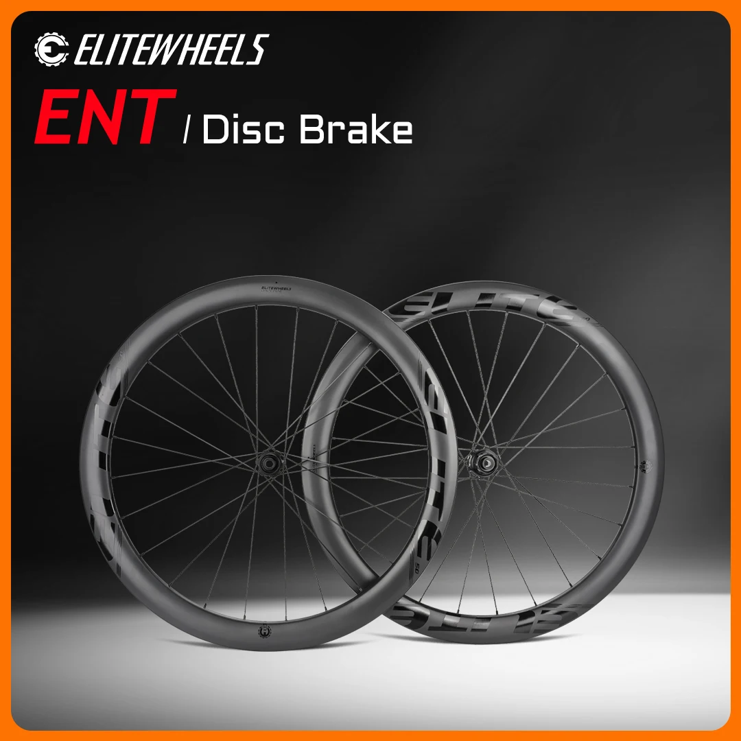 Ruote in Carbonio ELITEWHEELS per Freni a Disco 700c, Set Ruote per Bici da Strada ENT Qualità UCI, Cerchio in Carbonio Center Lock per Ciclismo su Strada, Profondità 30mm