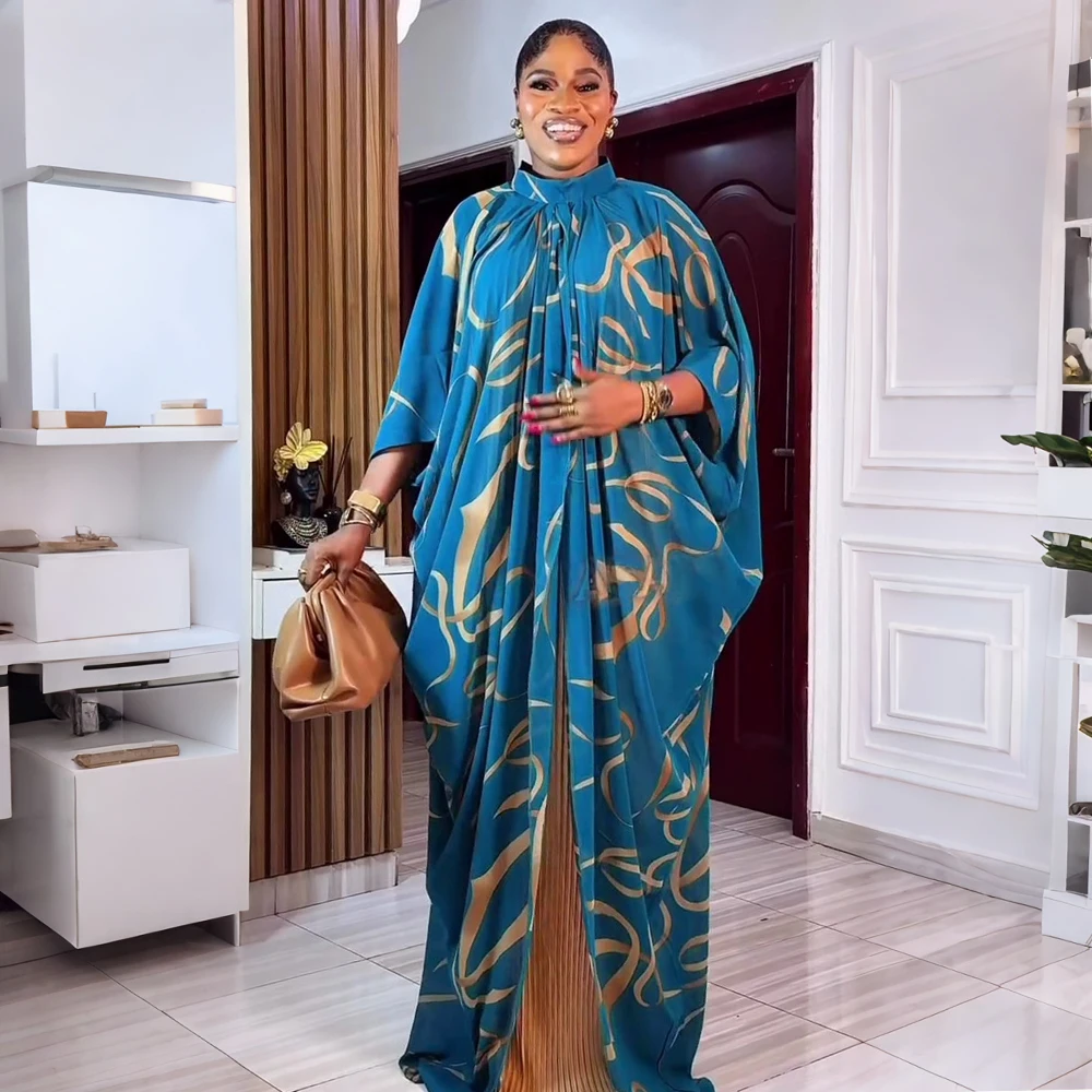 2-teiliges Set Afrikanische Kleidung für Damen Dashiki Ankara-Print Outfit Übergröße Hochzeitsparty-Kleider Kaftan Chiffon Boubou Robe Outfits Image