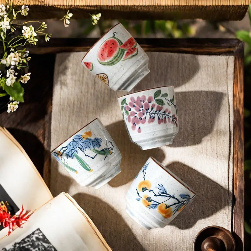 Chinesische Keramik-Unterglasur-Teetasse Hitzebeständige Kleine Tasse Traditioneller Vintage-Stil Tee-Set für Zuhause Wohnzimmer Tee Image