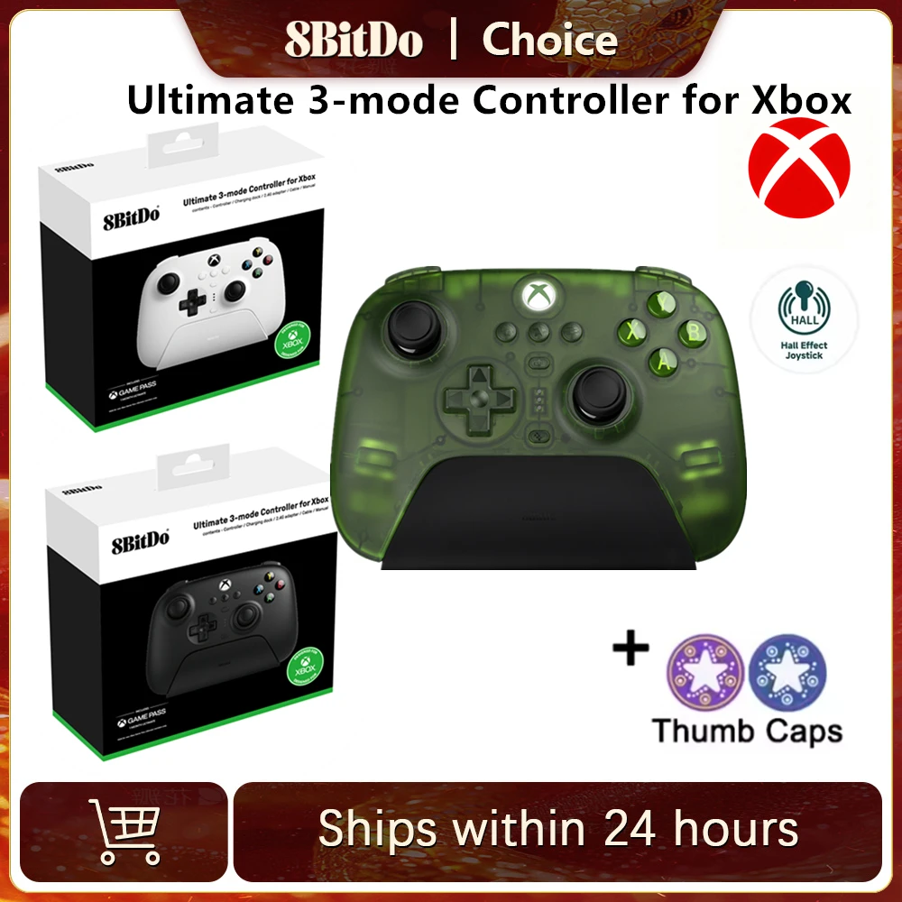 8BitDo Bluetooth Gamepads Ultimate 3-mode Controller for Xbox Compatible Xbox Series X|S, Xbox One, Windows, Apple, and Android