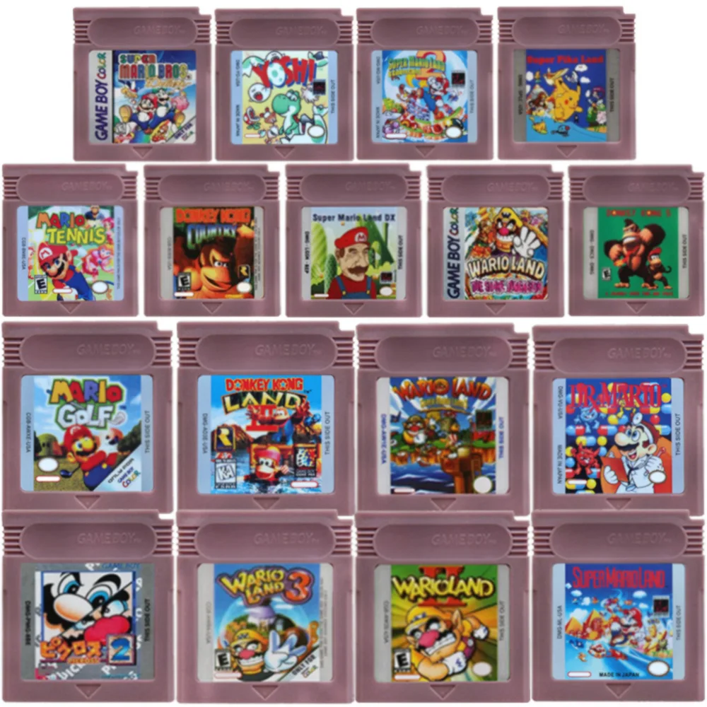New Super Mario GBC 16 Bit Game Card Video Game Cartridge Console16 Bit Game Card Wario Land Donkey Kong Wario Land 2 Yoshi
