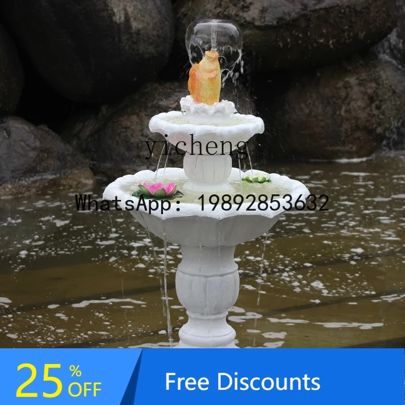 X1outdoor fountain European sculpture fish pond flowing water living room decoration floor garden ornament fairy garden