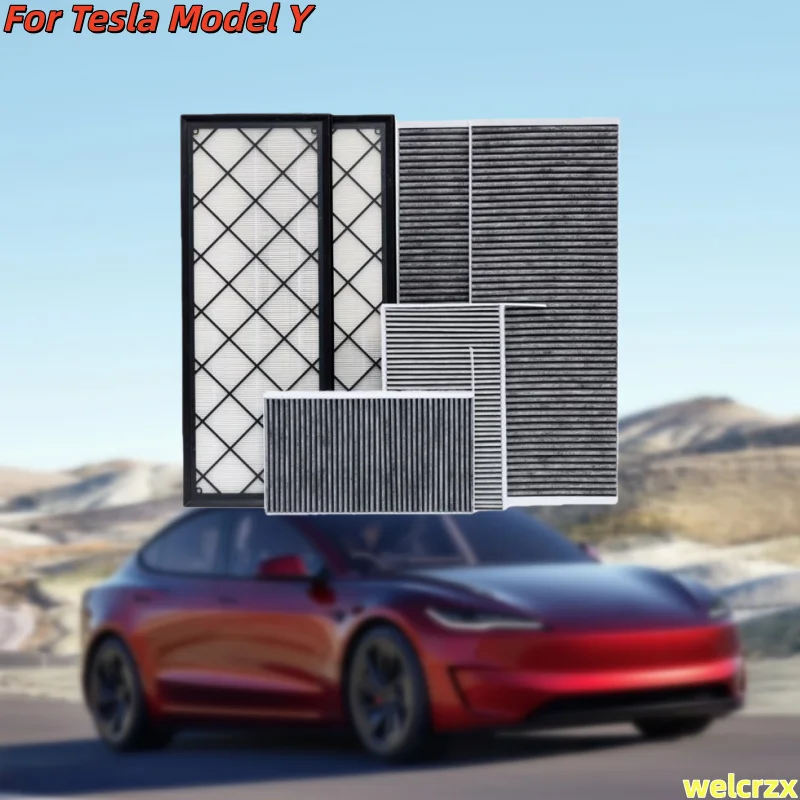 Premium Aktivkohle-Innenraumluftfilter-Set für Tesla Model Y Interne & Externe Filter 1658375-00-B 1658376-00-A 1107681-0 Image