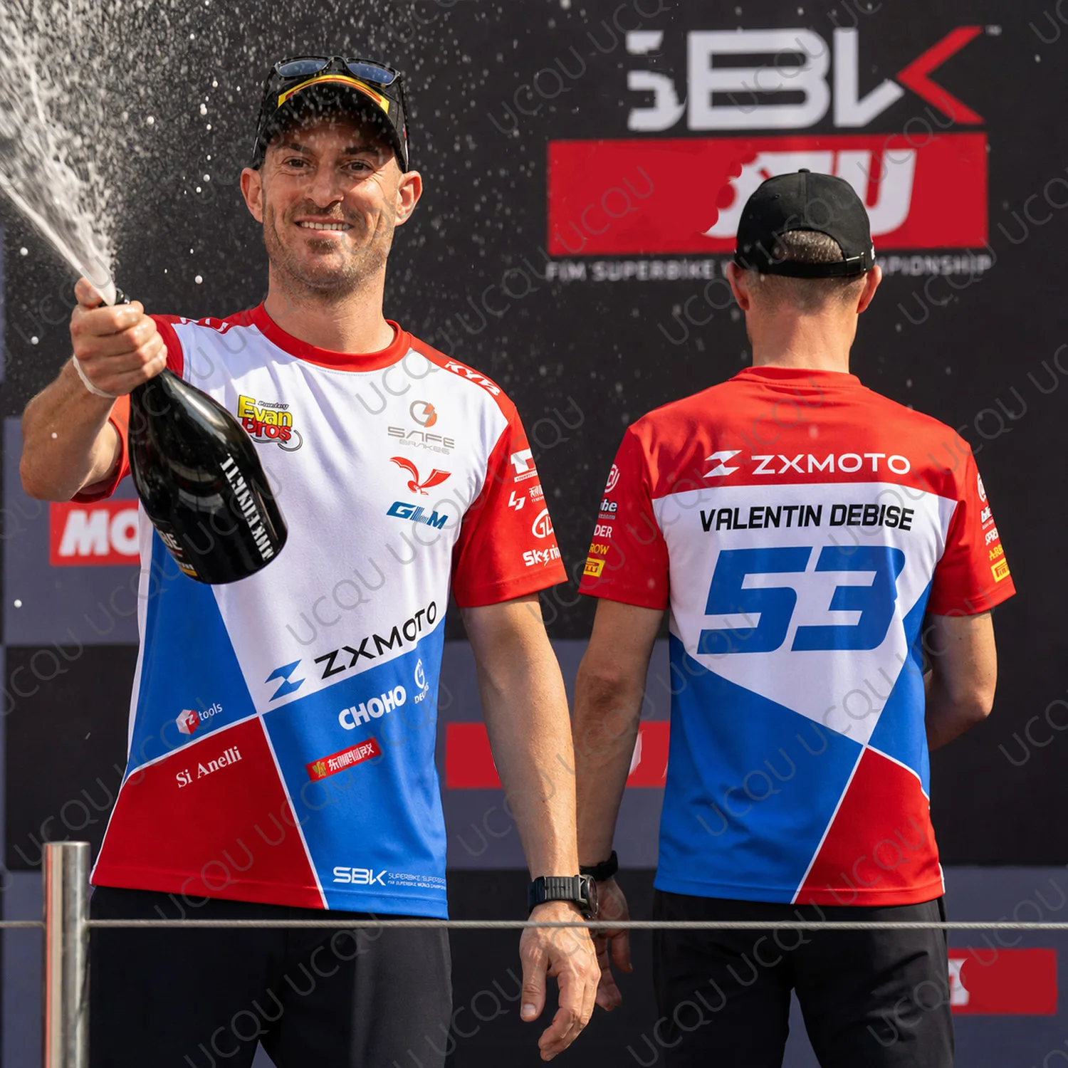 2026 Neues Sommer-Herren-Trikot Valentin Debise 53 ZXMOTO Factory Team Racing Kurzarm-Motorrad-Fan-Trikot für Erwachsene/Kinder Image