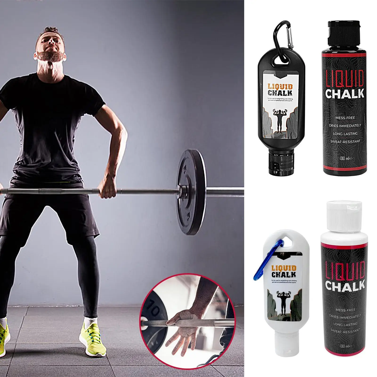 Workout Chalk for Hands Gym Chalk Workout Chalk Anti-Slip Powder Magnesium Powder for Long-Lasting Grip Sweat-Resistant Hand