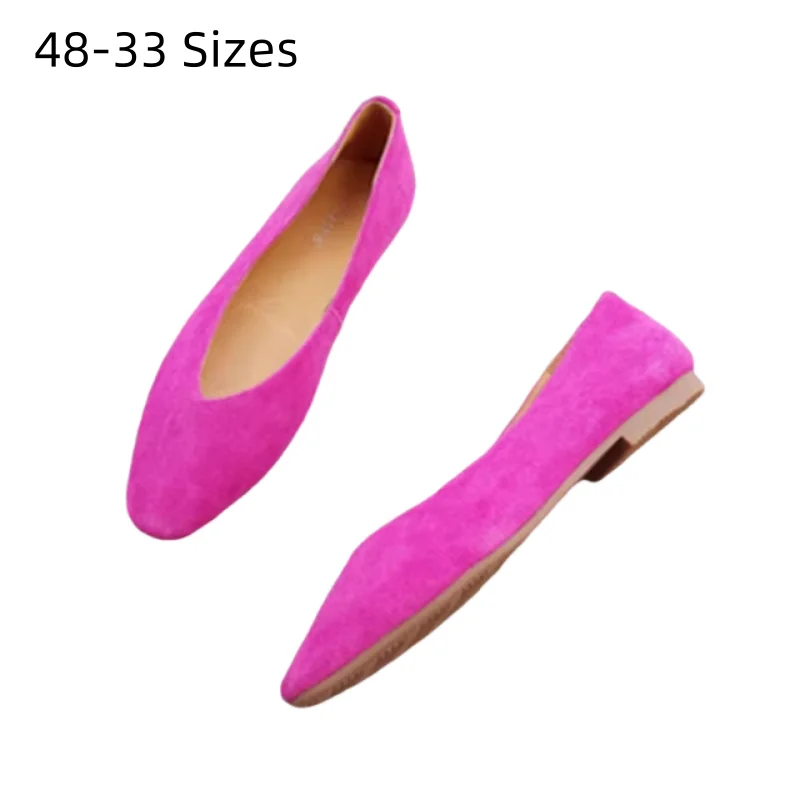 Lady Flock Null Ballet Soft Bottom Slip-On in Grün mit Kaffee-Naht, Schuhe mit eckiger Zehenpartie, Weitpassform, Größen 44 45 46 47 48, 2023 Neuheiten, Flats