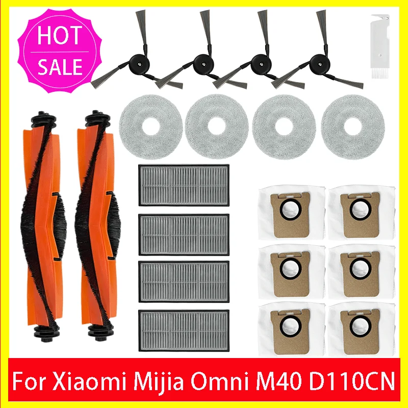 Für (Xiaomi Mijia M40) D110CN Vakuum Teile Wichtigsten Tricut Roller Seite Pinsel Hepa-Filter Mopp Tuch Staubbeutel Zubehör Image