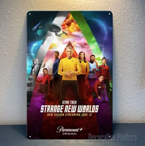 Film-Metallposter „Strange New Worlds“ – Schild – Größe: 20 x 30 cm – Aluminium Image
