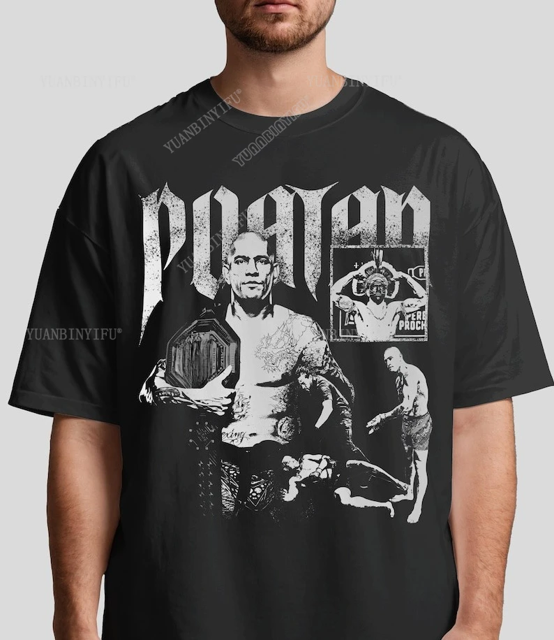 Alex Pereira T-Shirt Streetwear Bootleg Fighter Tee Fighting Baumwolle Vintage Rundhalsausschnitt Streetwear T-Shirts Kurzarm