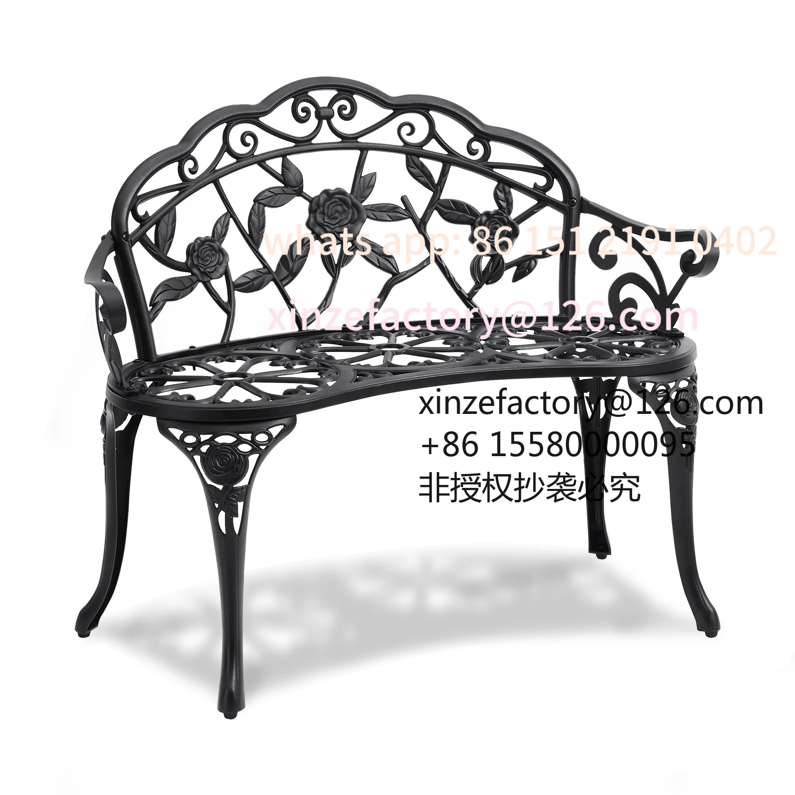 Customizable SucceBuy Outdoor Bench Wooden Metal Garden Bench for Outdoors 480 lbs Load Capacity