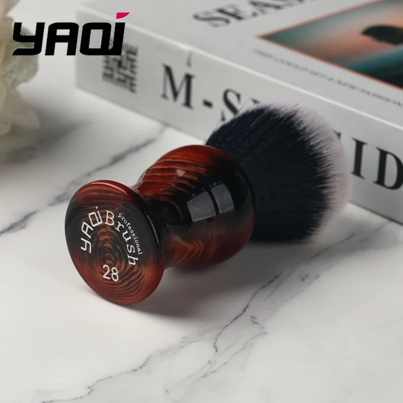 2026 Yaqi Herren-Rasierpinsel 28mm Tuxedo Synthetischer Knoten für Glatte Bartpflege