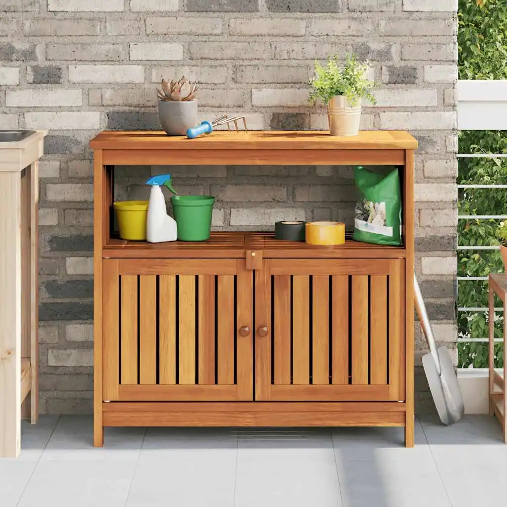 Garten-Konsolentisch 80x35x75 cm aus massivem Akazienholz, moderner, wasserfester Gartentisch aus Holz für Terrasse und Hof (nur Tisch)
