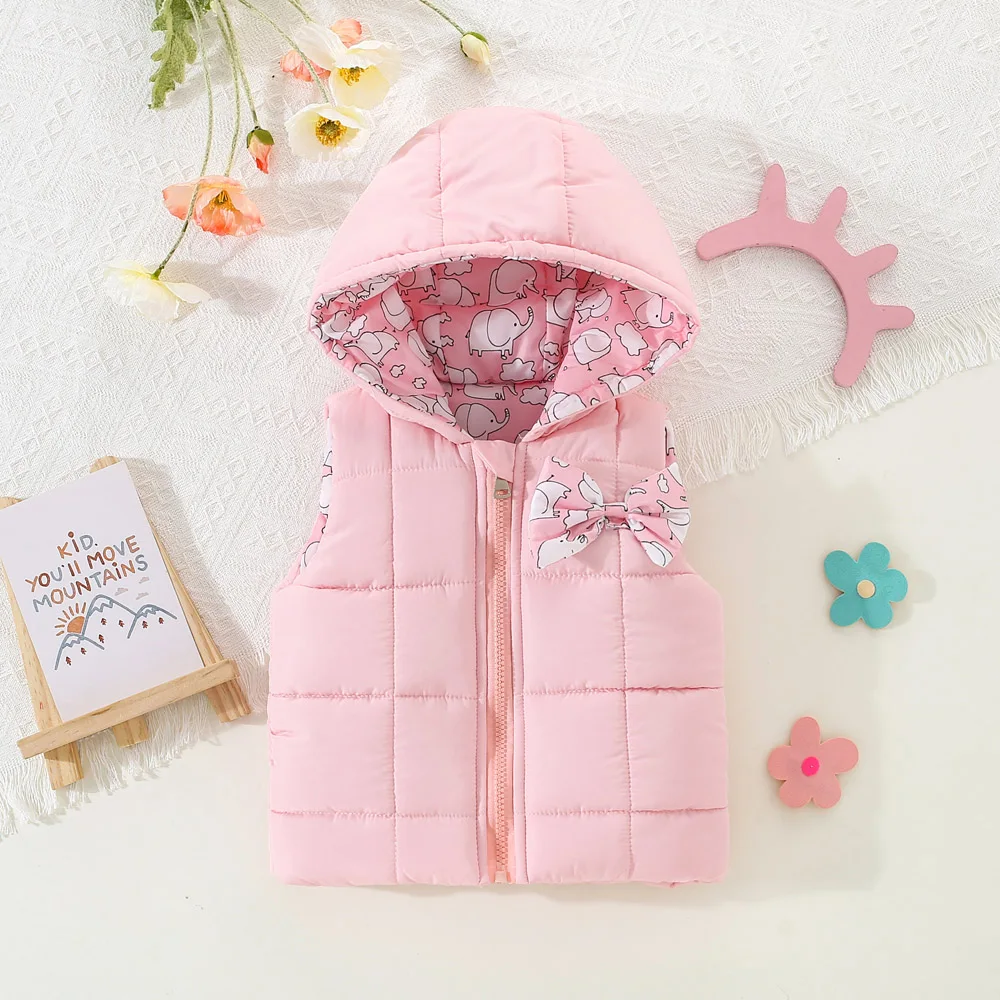 Winter Kinder kleidung für Säuglinge und Kleinkinder Elefanten futter Weste warme Weste Schulter jacke und Baumwoll jacke Image