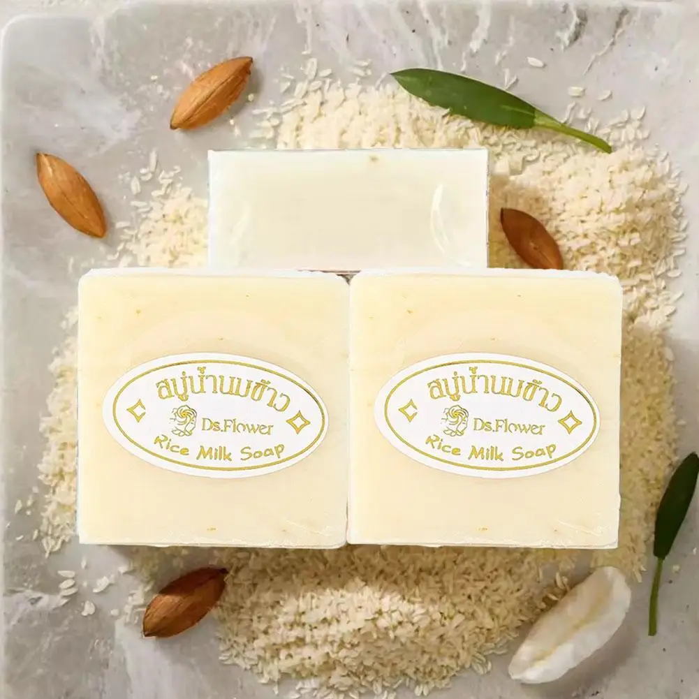 Handgemachte Reismilchseife, Original Milch-Reis-Seife, Seife mit ätherischen Ölen, handgemachte Badeseife, Tiefenreinigende, aufhellende Seife Image