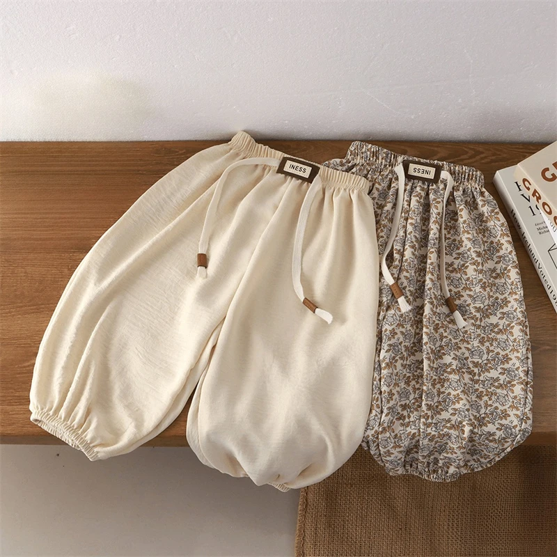 Einfache Kinderhosen Sommerkleidung Dünne Lockere Anti-Mücken-Hosen für Kinder Baby-Mädchen Bloomers Lässige Hosen Image