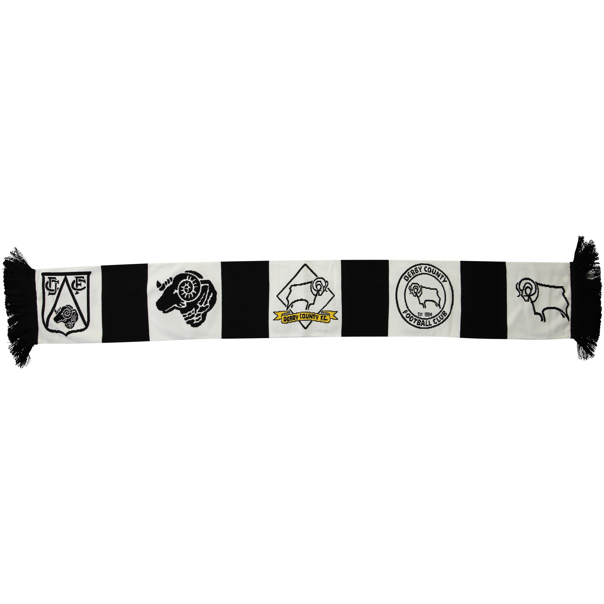 "Derby County History of Crests Schal – Schwarz/Weiß – Erwachsene" Image